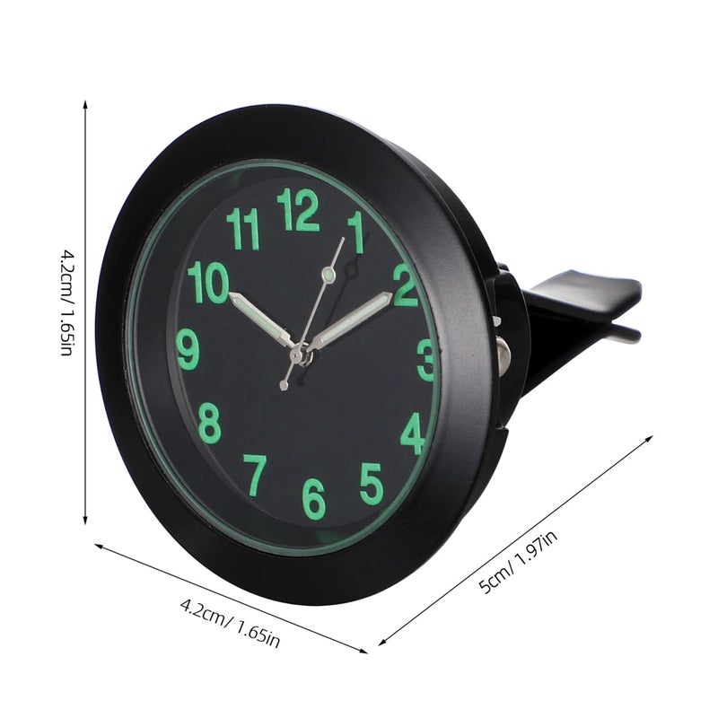 UKCOCO Small Dash Clock - Luminous Stick on Clock for Car Dashboard, Universal Automobile QuartzClock for Auto Interior Decoration (Black) - Image 2